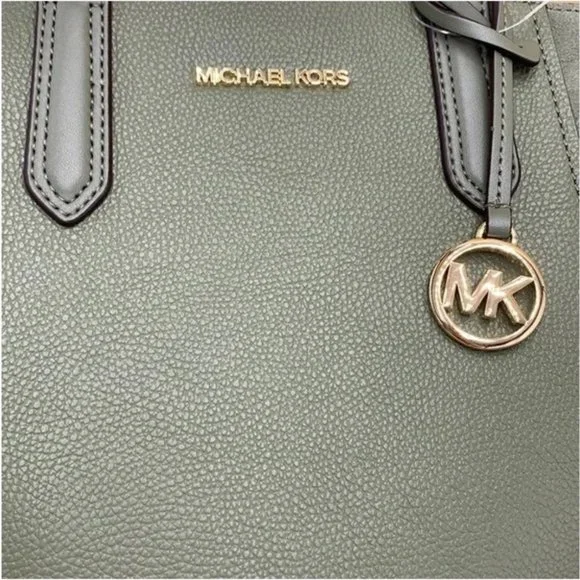 Michael Kors Portia Small Bucket Tote in Army Green color - Picture 12 of 13